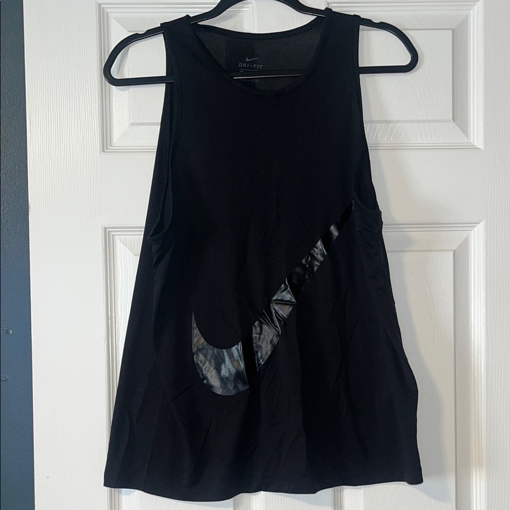 Nike Black Women's Dri-FIT Tank with Glossy Swoosh